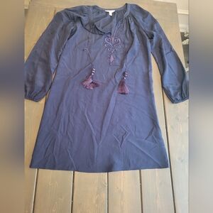Lilly Pulitzer Silk Navy Blue embelished dress size small